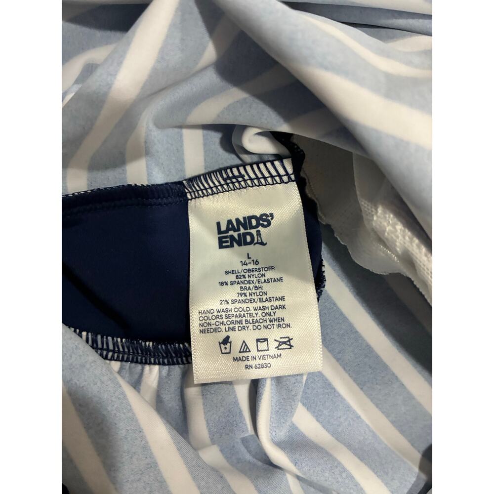 Lands' End Striped Nautical Bathing Suit Top Tankini - Picture 4 of 4